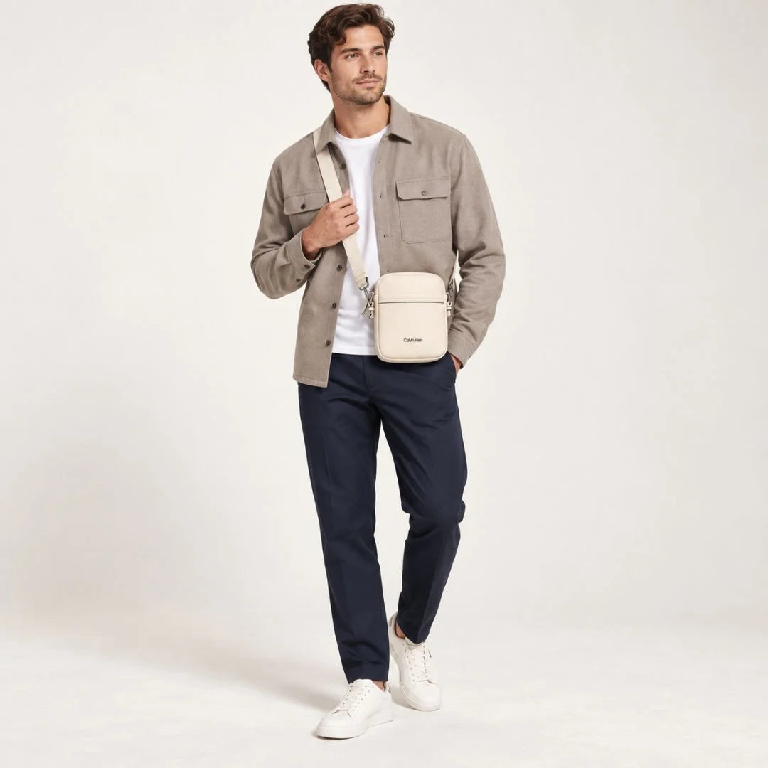 Calvin Klein Raised Reporter Crossbody H6AEYAX8-WHT - Off White
