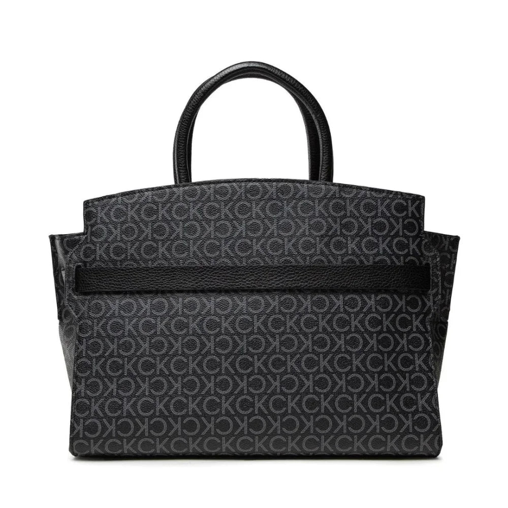 Calvin Klein Re-Lock Tote W-Belt Mono Handbag K60K608874-BLK - Black