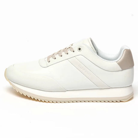 Calvin Klein Runner Lace Up Leather Mix Women Trainer - WHT - 38 / White