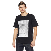 Calvin Klein Short Sleeve Hd Squared Ck Logo Crew T-Shirt - Black / XS