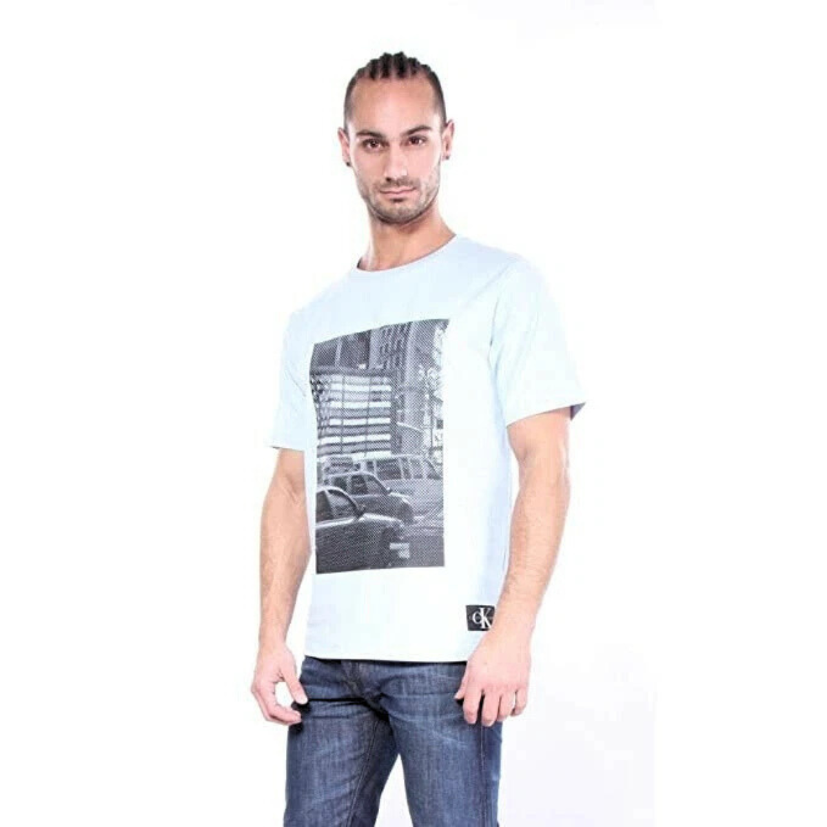 Calvin Klein Short Sleeve Hd Squared Ck Logo Crew T-Shirt