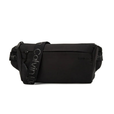 Calvin Klein Simple Zipper 3D LOGO Adjustable Shoulder Strap Waist Bag PH0510-BLK - Black