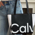 Calvin Klein SLIM Tote bag Women - BLKWHT - Black-White