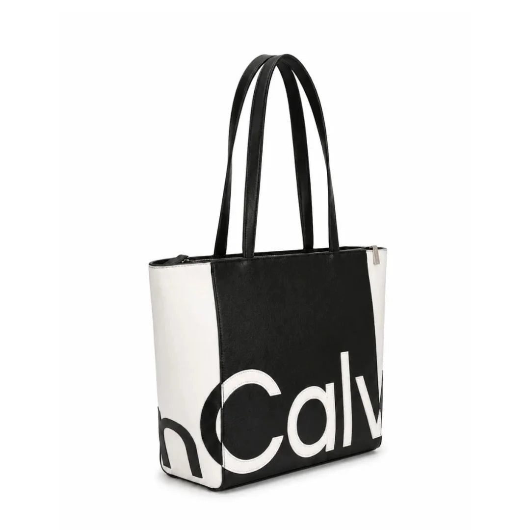 Calvin Klein SLIM Tote bag Women - BLKWHT - Black-White