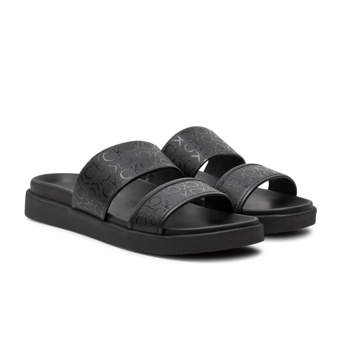 Calvin Klein Slip-ons Flat Slide Epi Mono HW0HW01957 - BLK