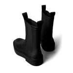 Calvin Klein Stacked Heel Leather Boots Women - BLK