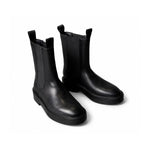 Calvin Klein Stacked Heel Leather Boots Women - BLK