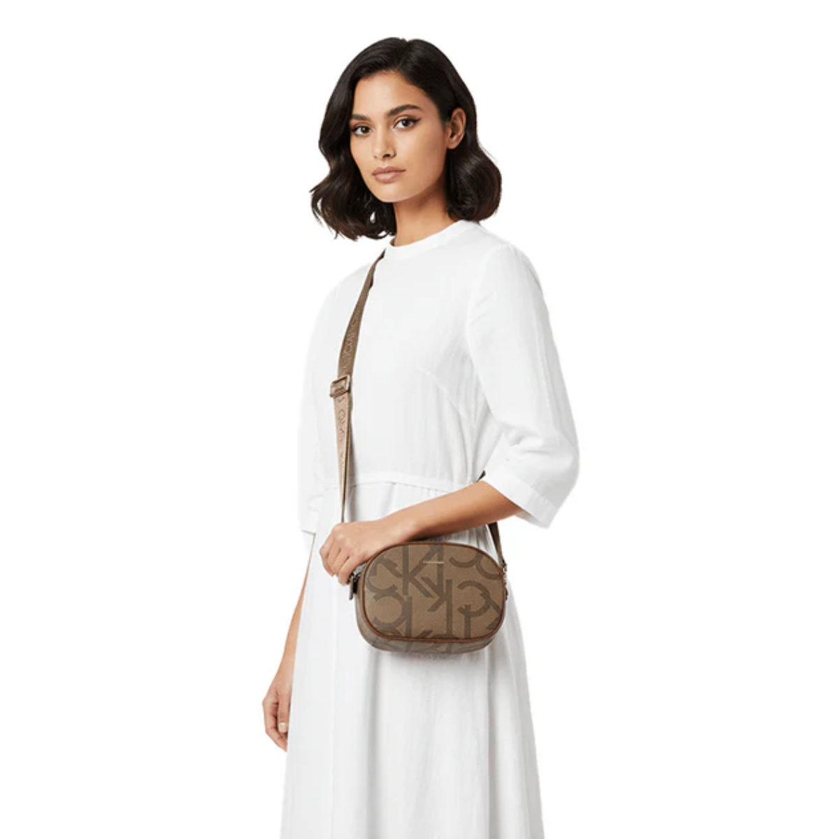 Calvin Klein Ultralight Saddle Handbag Women - BRNOLV - Brown-Olive