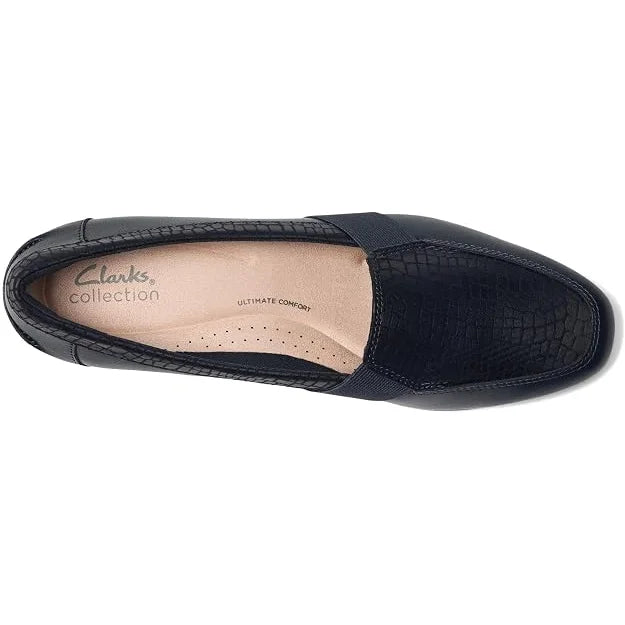 Clarks Juliet Beat Navy Leather Women -LEAT