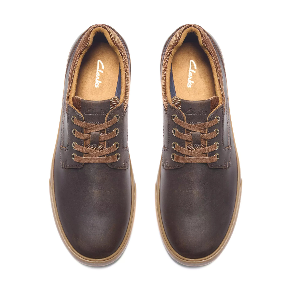 Clarks Lockton Tie Tan Oily Leather Sneaker Men - BRN