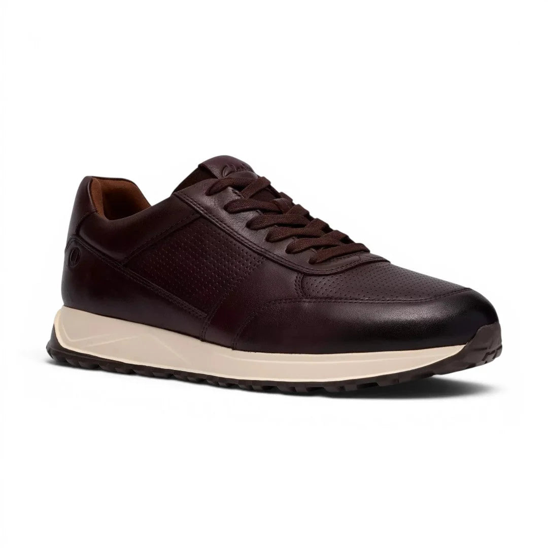 Clarks Radwell Tie Lace-Up Leather Sneaker Men - BRN