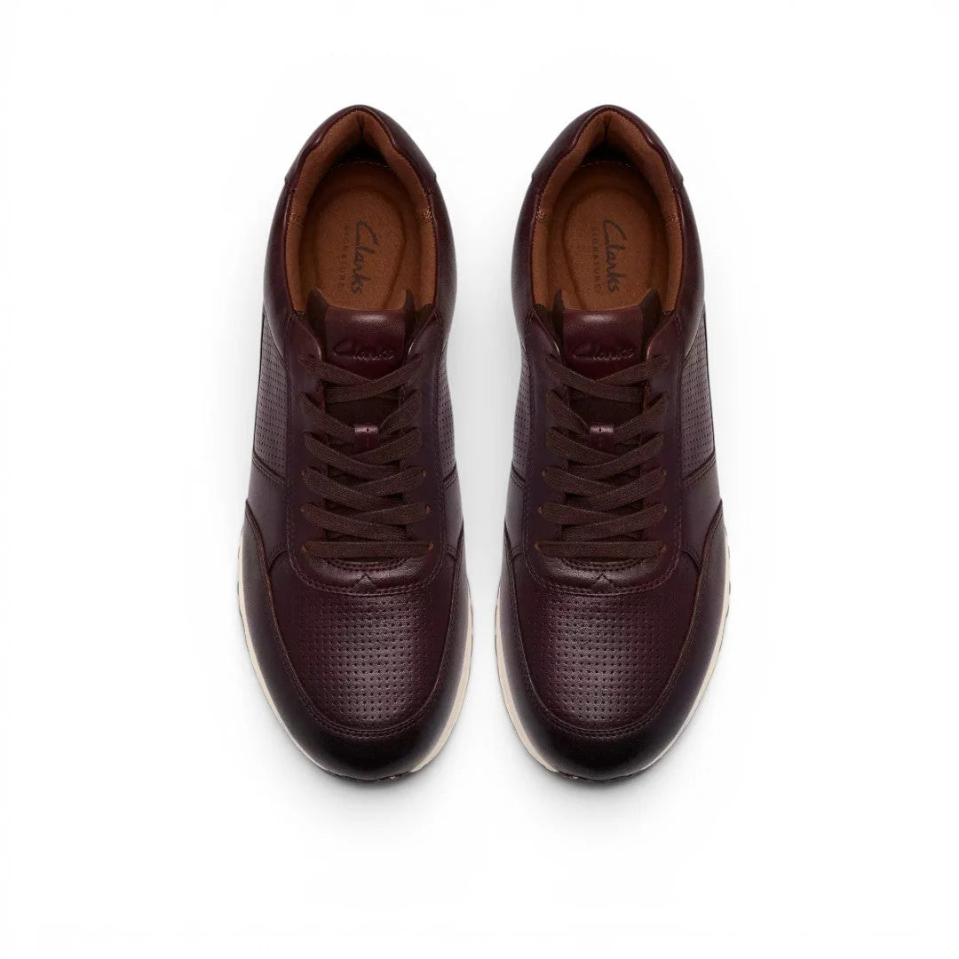 Clarks Radwell Tie Lace-Up Leather Sneaker Men - BRN