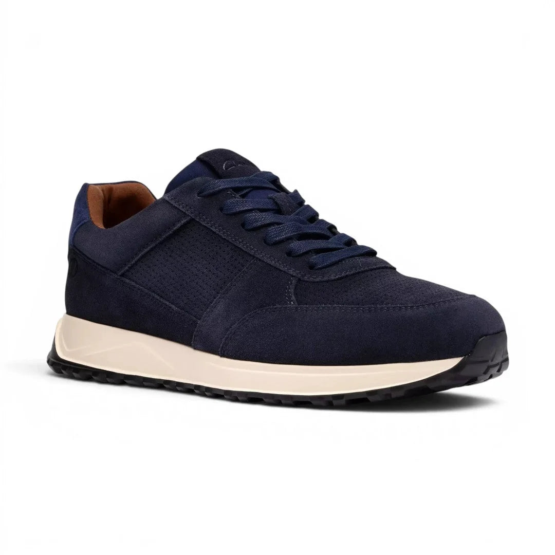 Clarks Radwell Tie Lace-Up Suede Sneaker Men - NVY