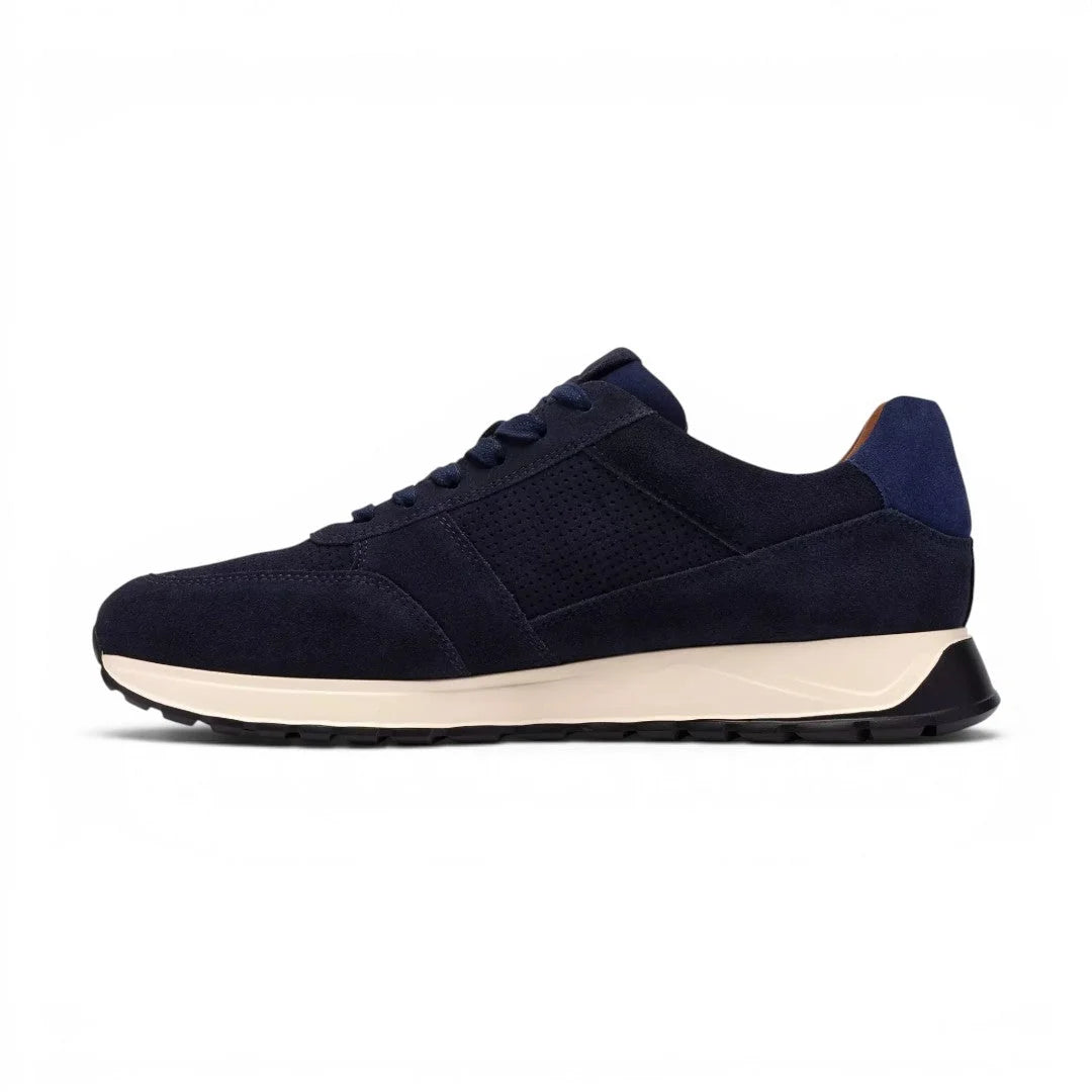 Clarks Radwell Tie Lace-Up Suede Sneaker Men - NVY
