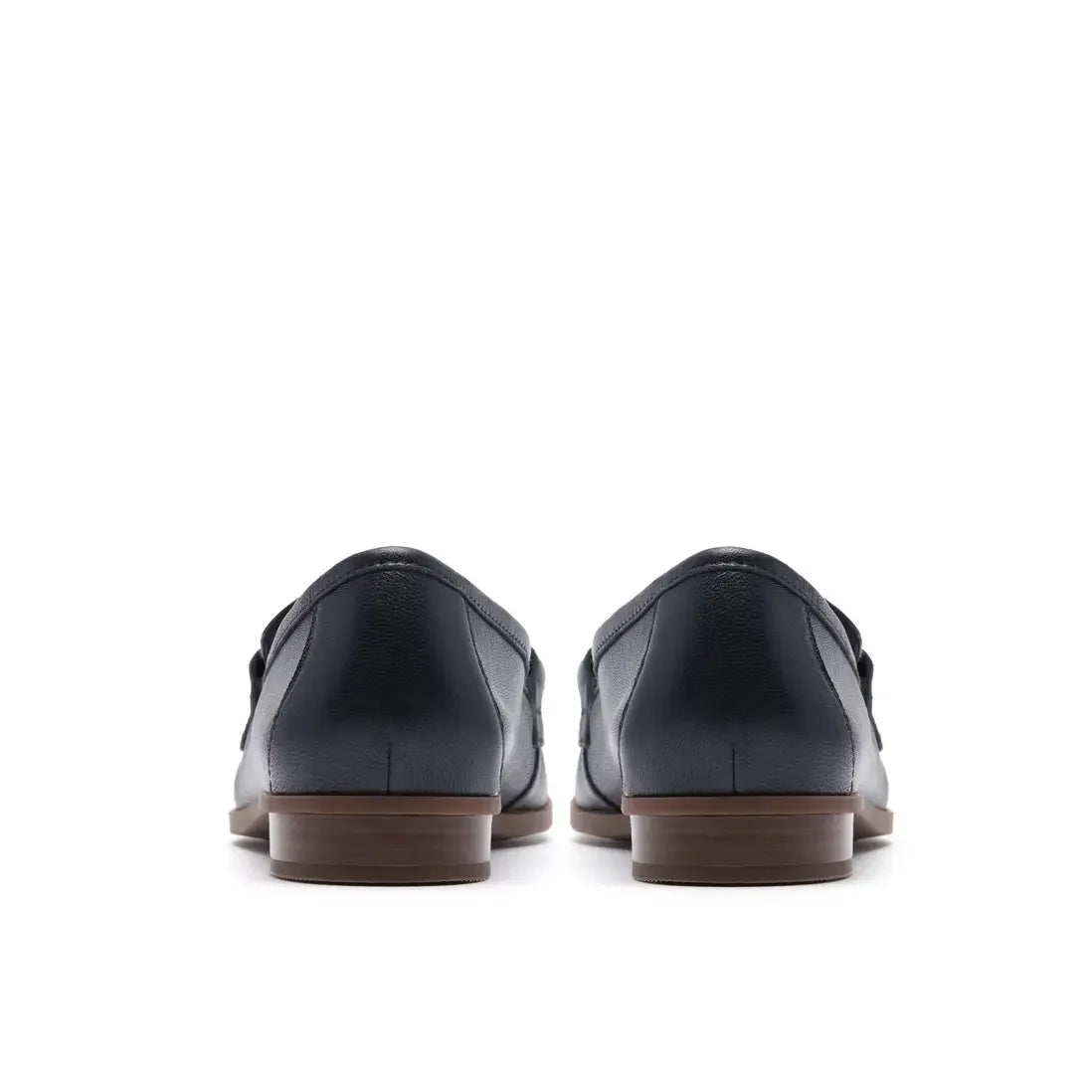 Clarks Sarafyna Iris Navy Leather Loafers,Slip Ons - BIU
