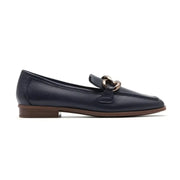 Clarks Sarafyna Iris Navy Leather Loafers Women - NVY - Blue / 35