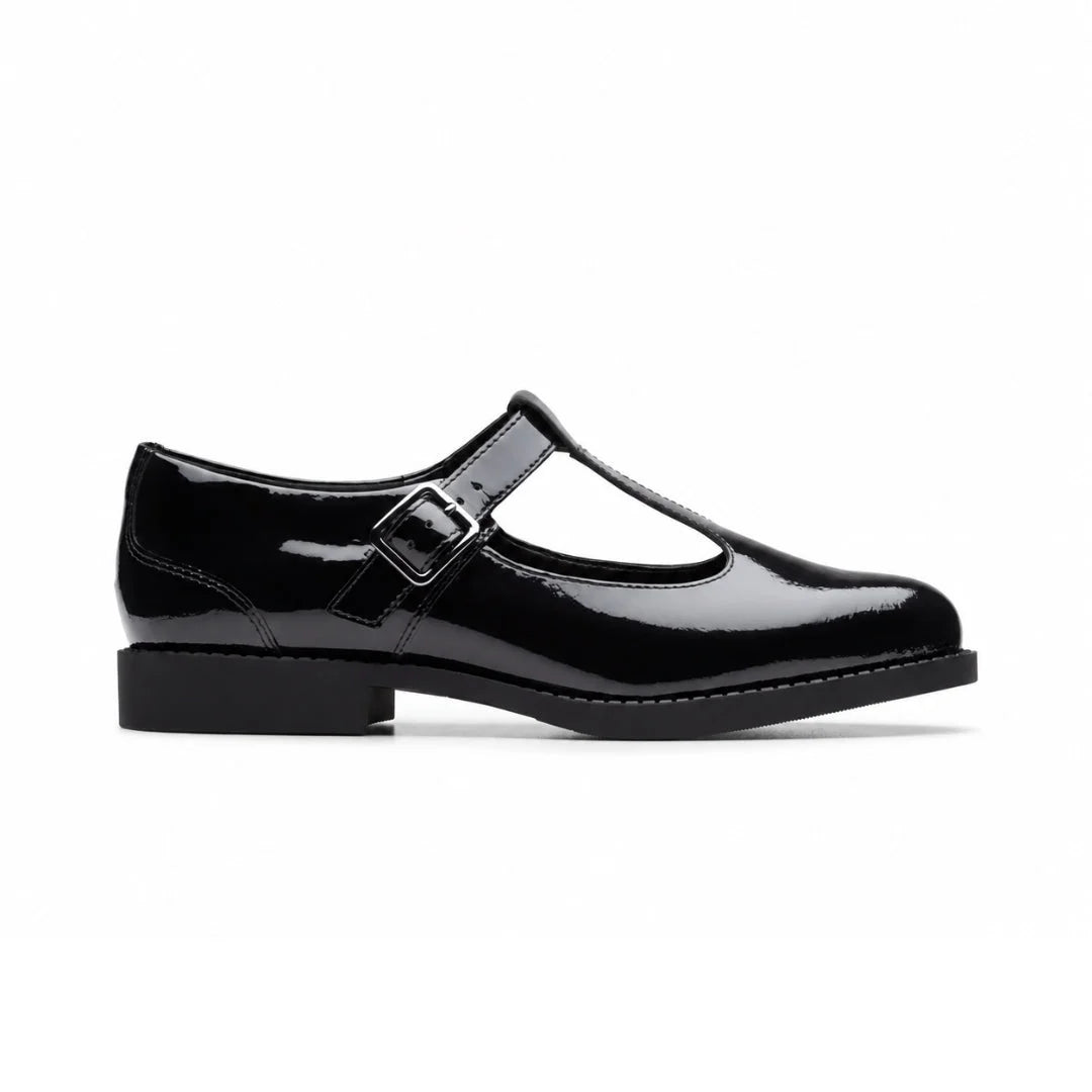 Clarks Tapa Hope Youth Black Patent Women - BLK