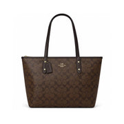 COACH City Tote Signature Canvas Bag - BRN - Brown