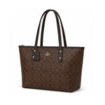 COACH City Tote Signature Canvas Bag - BRN - Brown