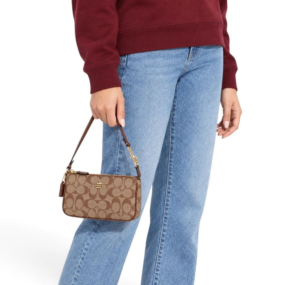 COACH Nolita 19 In Blocked Signature Canvas - BEG - Beige