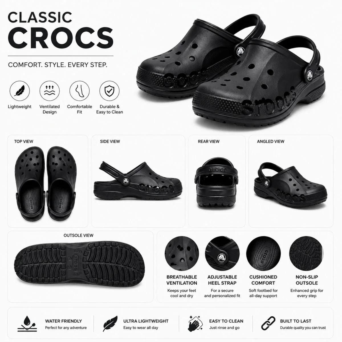 Crocs Baya Clogs - BLK
