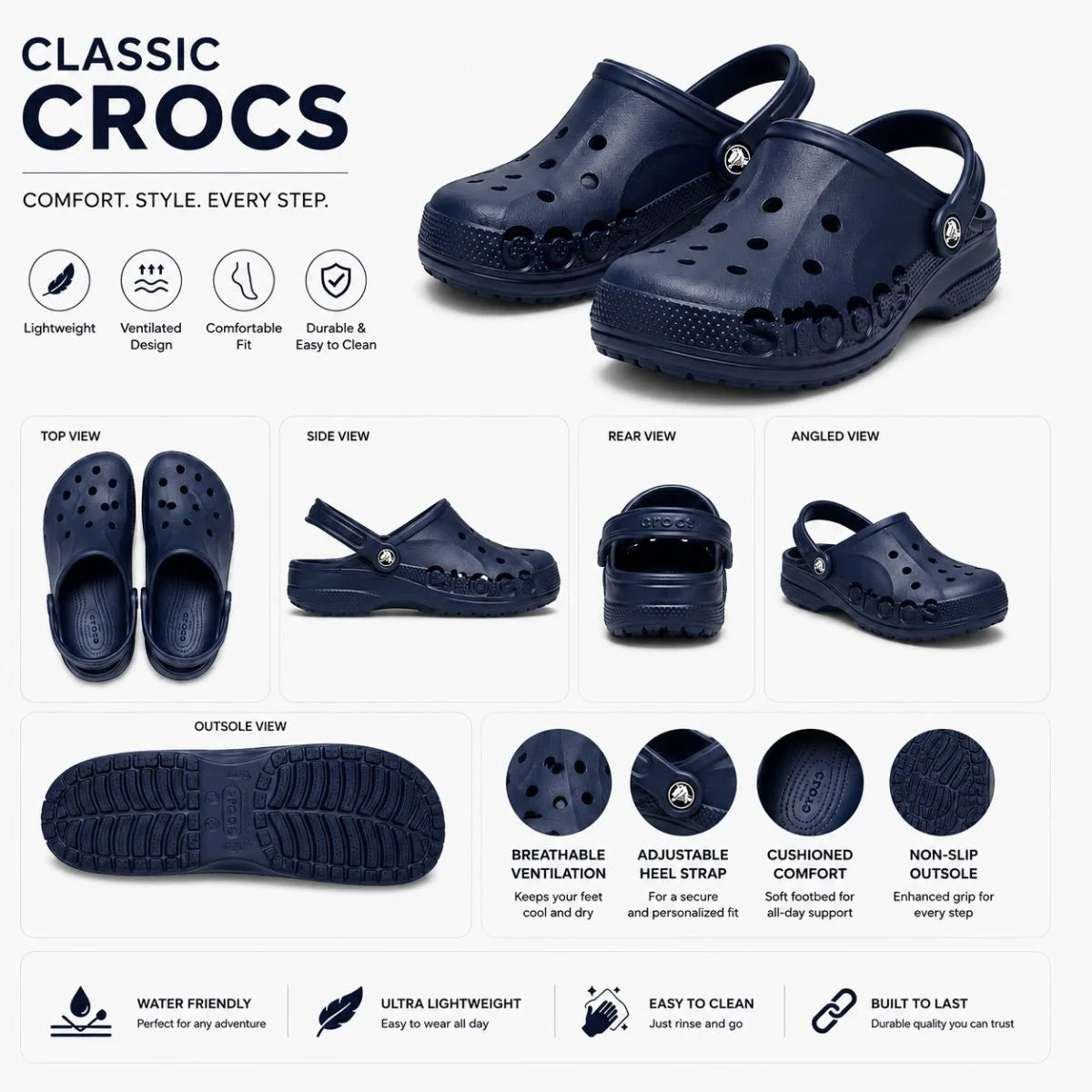 Crocs Baya Clogs - NVY