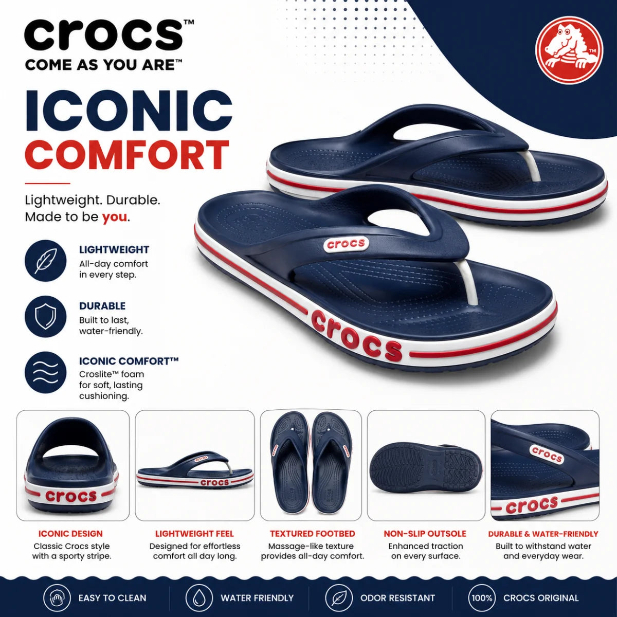 Crocs Bayaband Flip - NVYRED