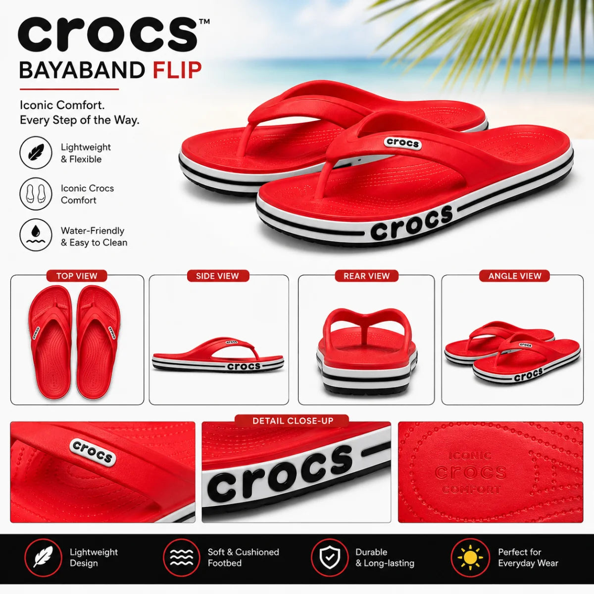 Crocs Bayaband Flip - REDBLK