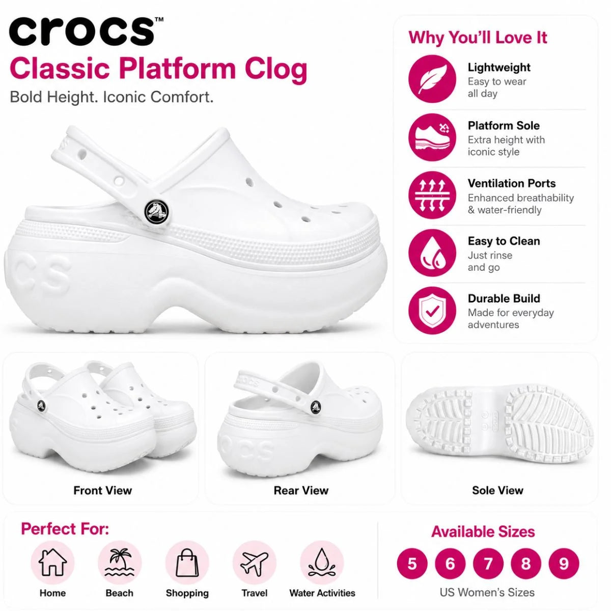 Crocs Bella Clog Women - WHT