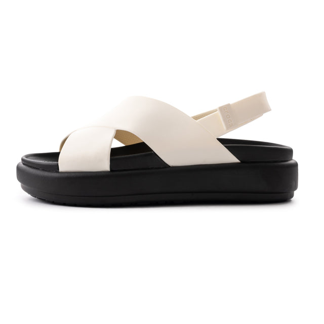 Crocs Brooklyn Luxe Cross Strap - WHTBLK - White/Black / 37-38