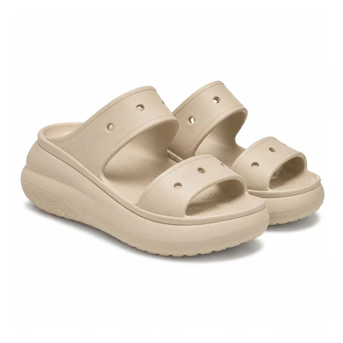 Crocs Classic Crush Shimmer Women Sandal - BEG - Beige / 35-36