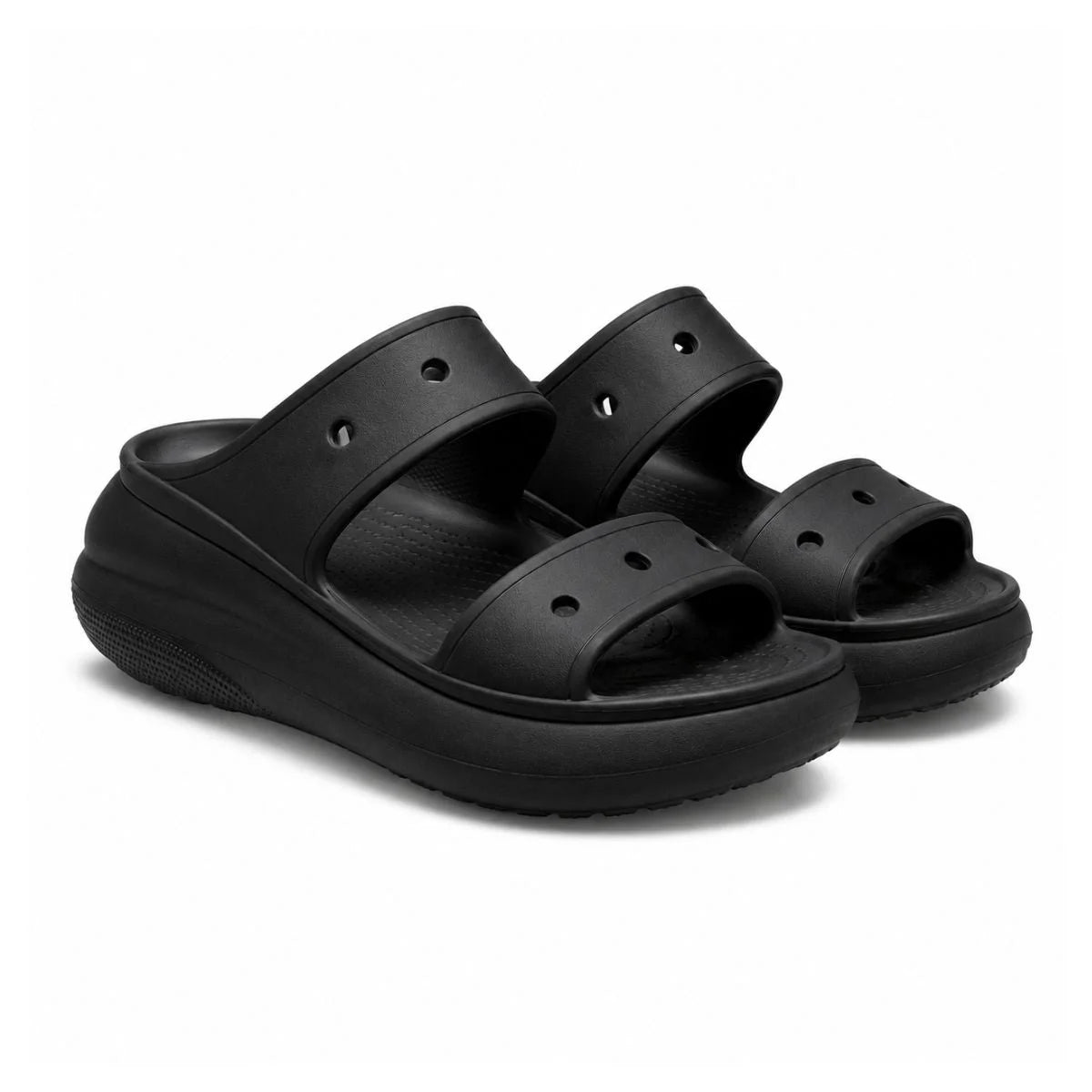 Crocs Classic Crush Shimmer Women Sandal - BLK - Black / 35-36
