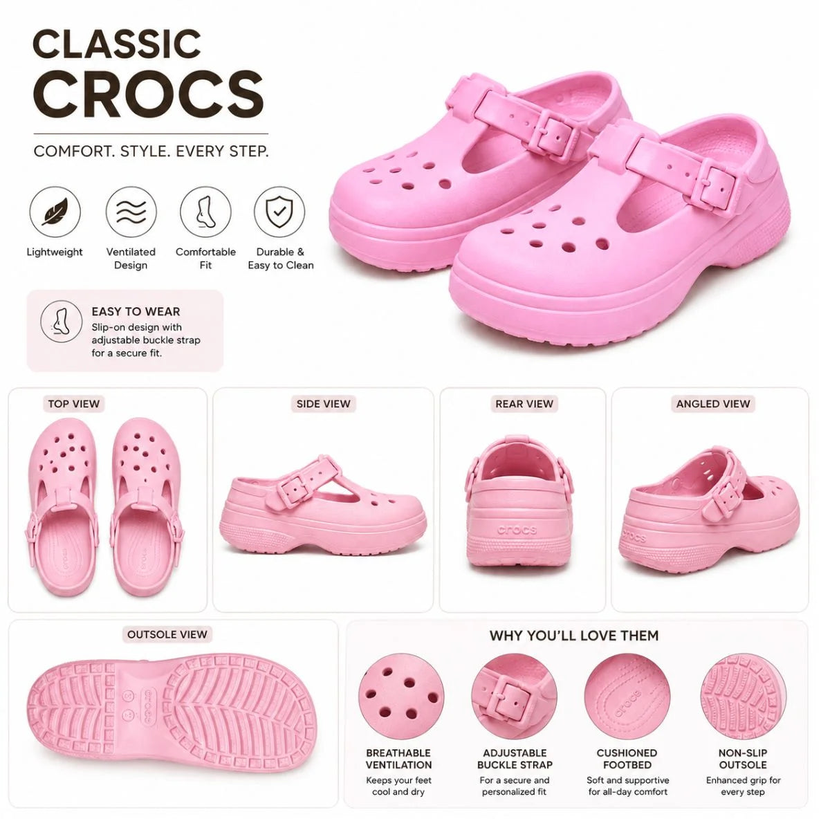 Crocs Classic Mary Jane Clog - PNK
