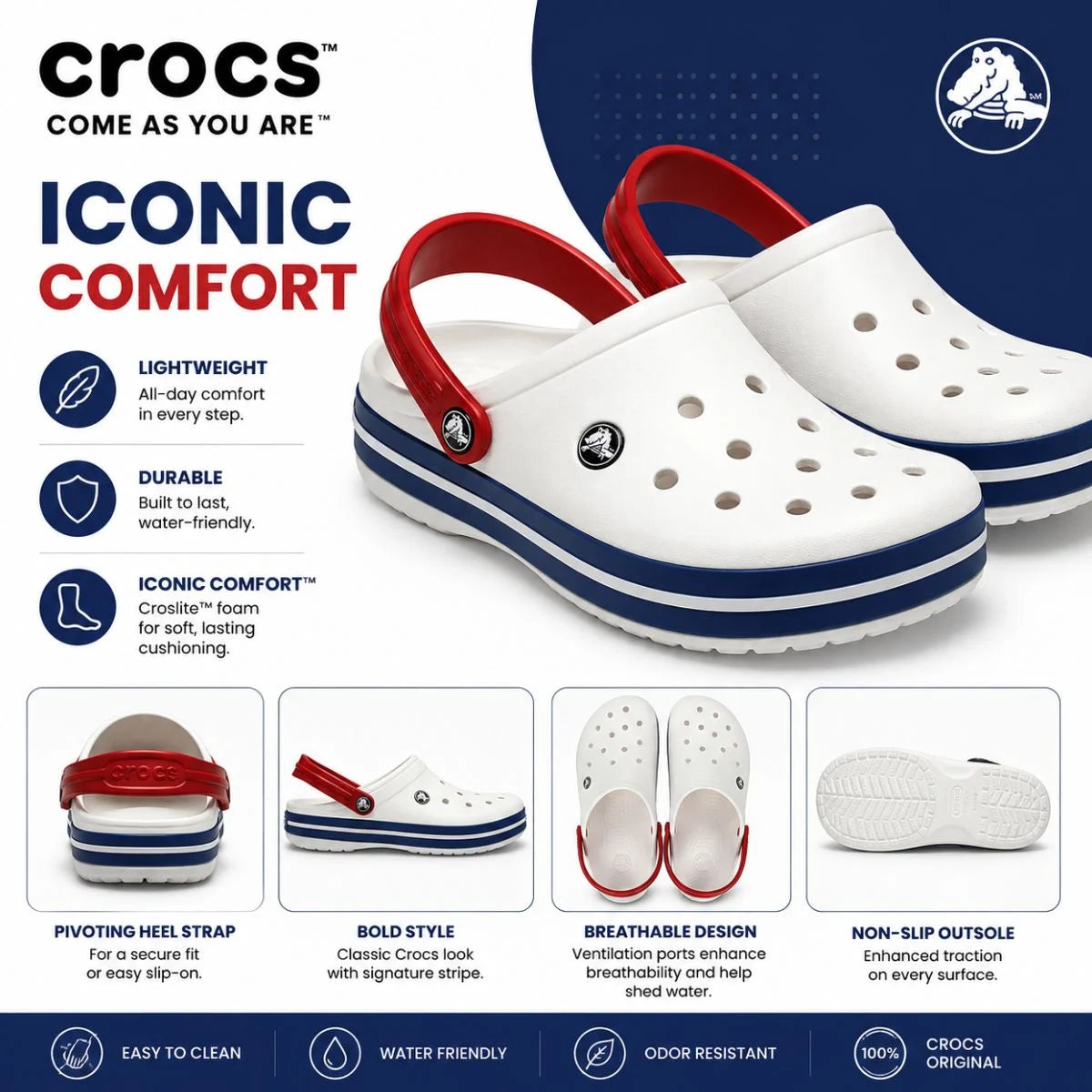 Crocs Crocband Clog - WHTNVY