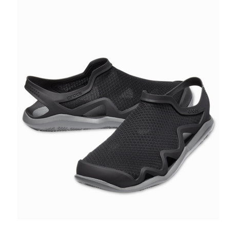 Crocs Swiftwater Mesh Wave Round Toe Sandals - BLKGRY