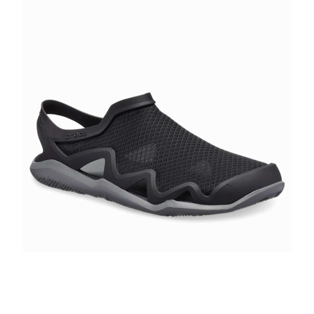 Crocs Swiftwater Mesh Wave Round Toe Sandals - BLKGRY