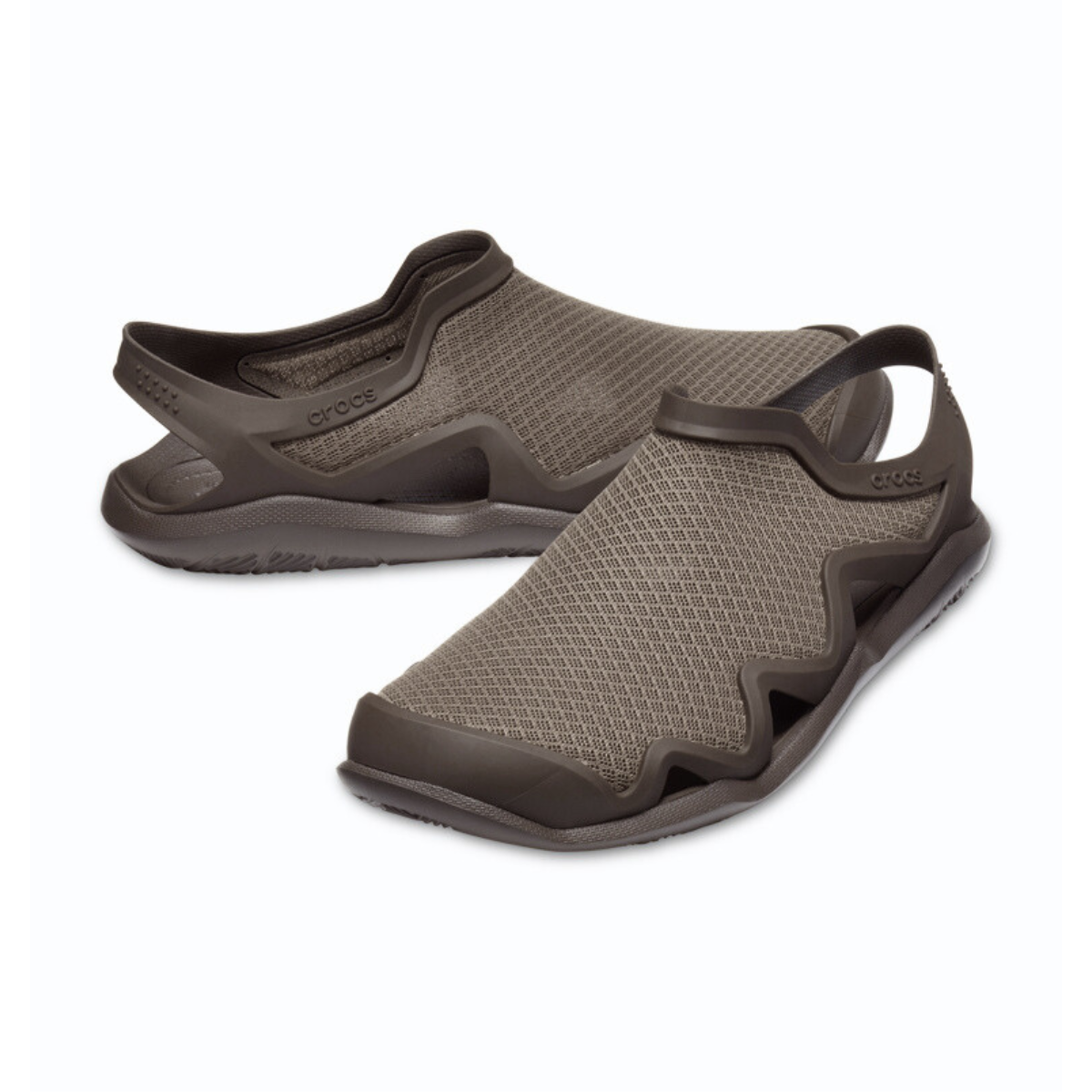 Crocs Swiftwater Mesh Wave Round Toe Sandals - BRN