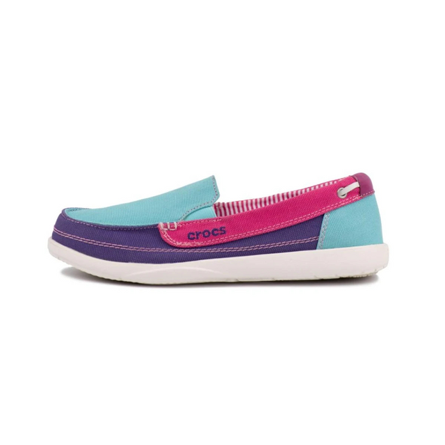 Crocs Walu Canvas Loafer Women - Aqua/Fuchsia - Aqua/Fuchsia / 38-39