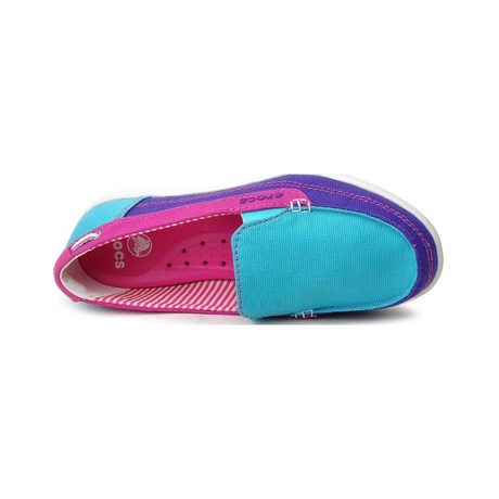 Crocs Walu Canvas Loafer Women - Aqua/Fuchsia