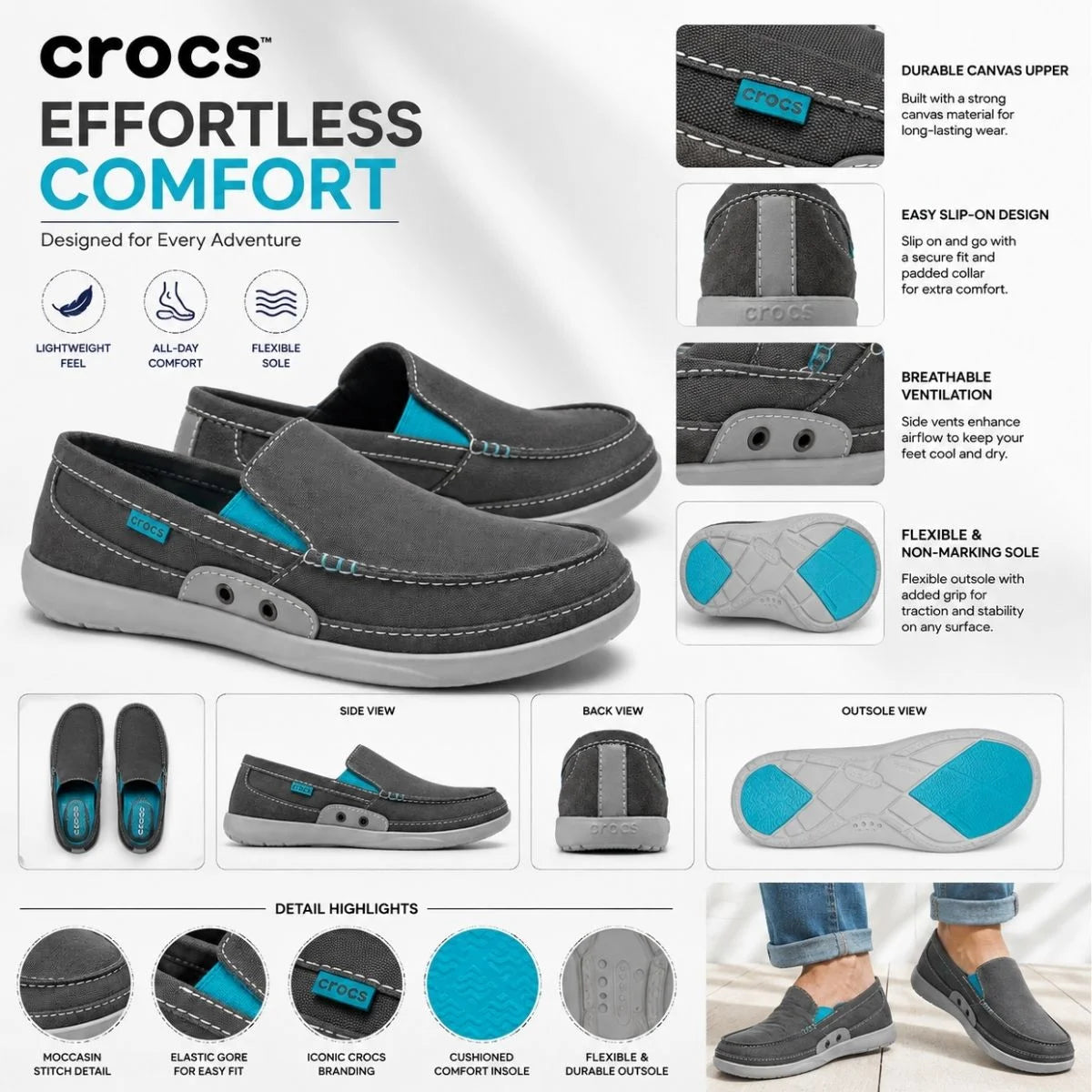 Crocs Walu Men Loafers - GRYSKY