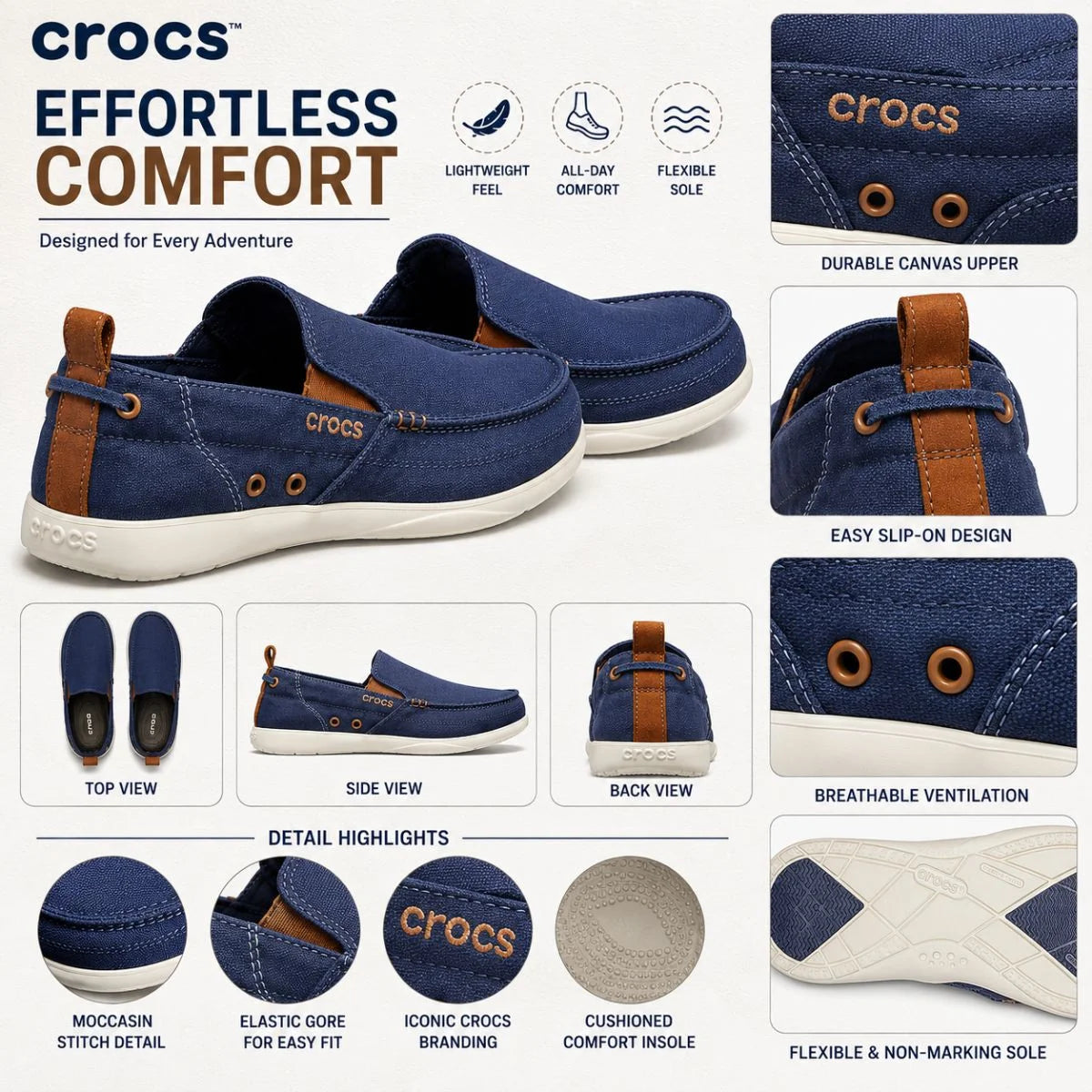 Crocs Walu Men Loafers - NVYBRN