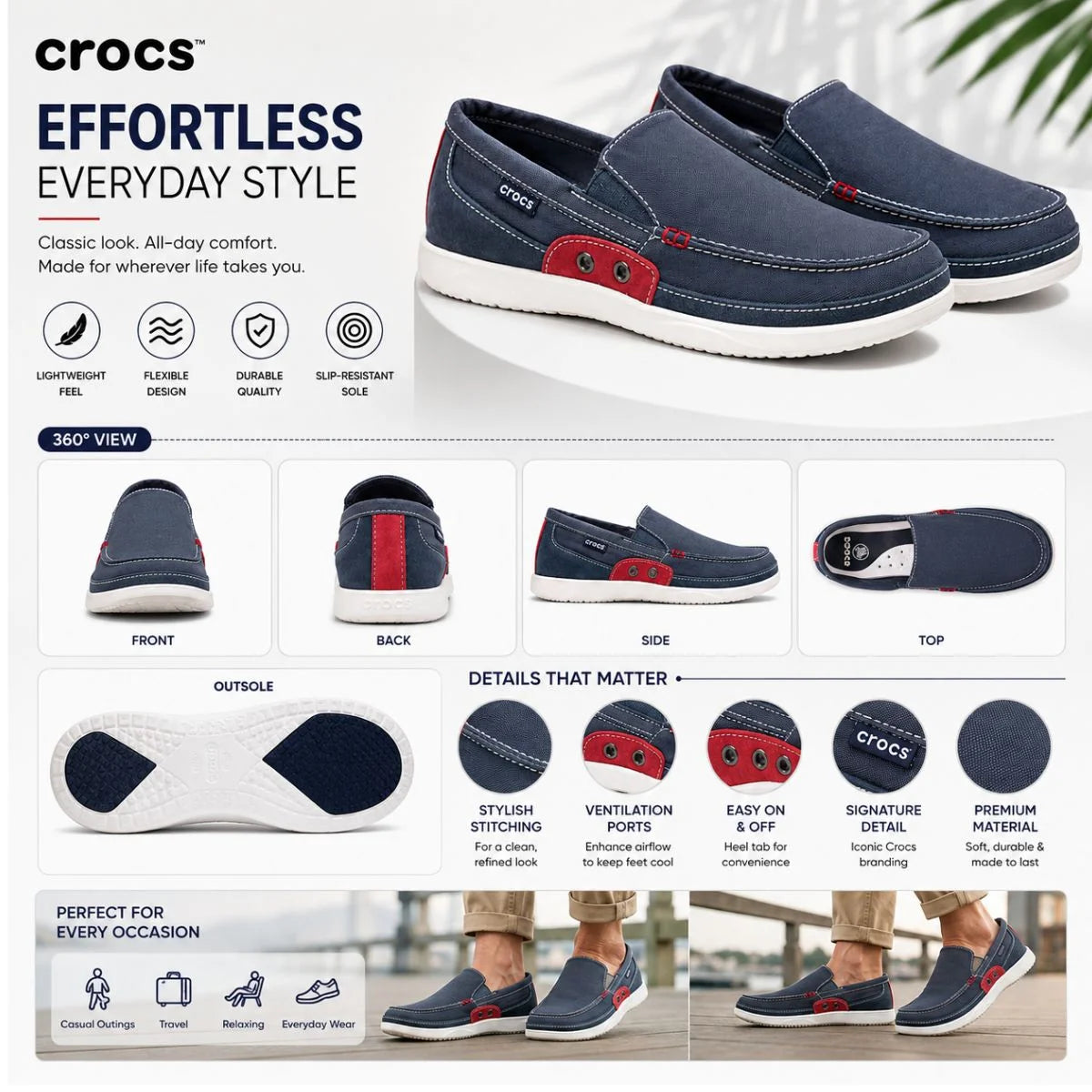 Crocs Walu Men Loafers - NVYRED