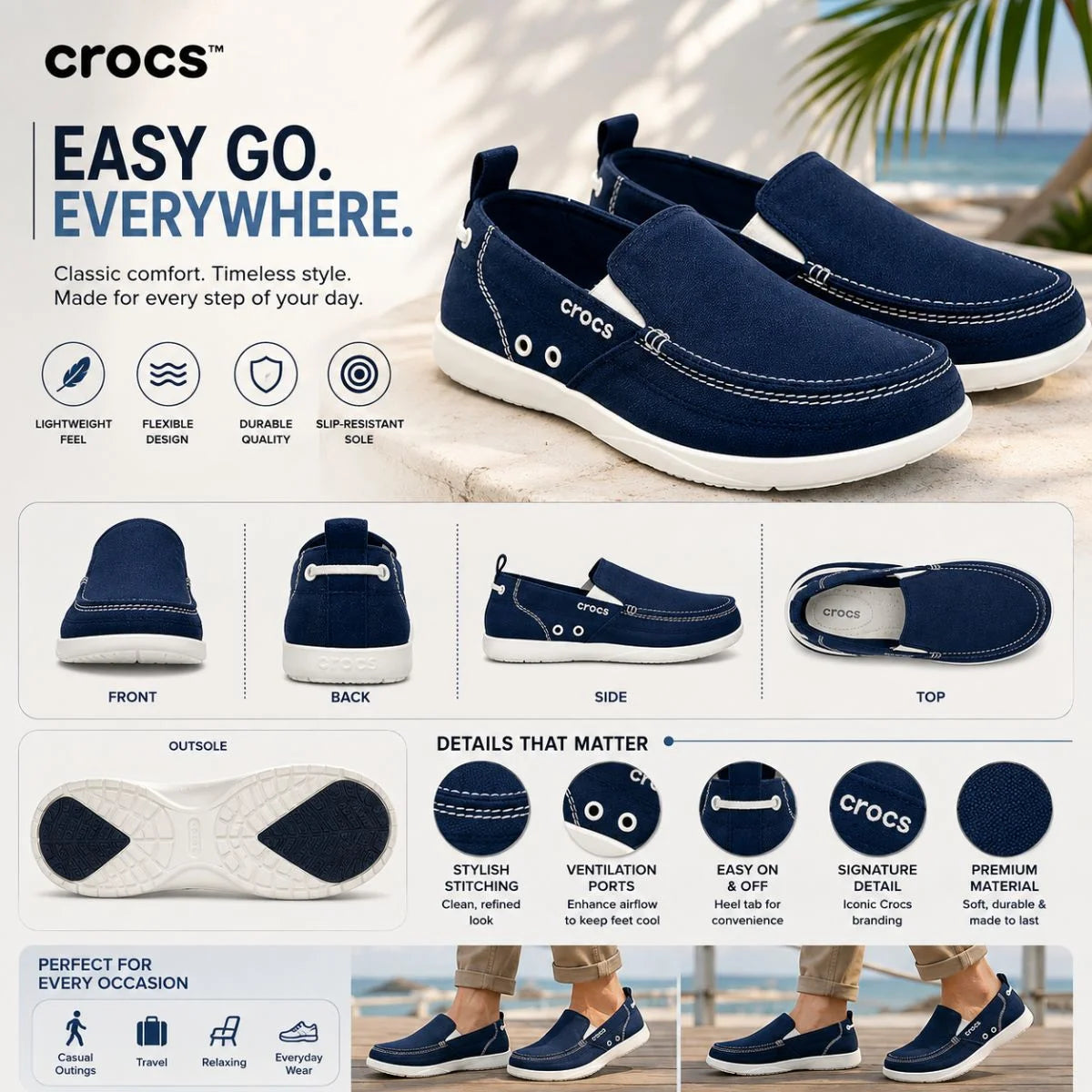 Crocs Walu Men Loafers - NVYWHT