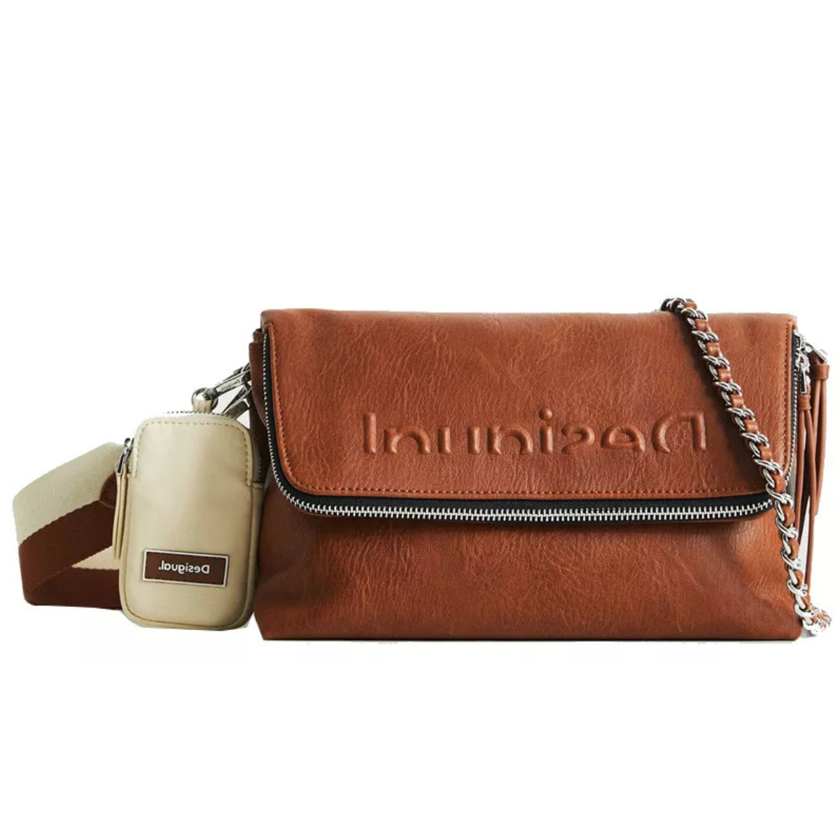 Desigual Bols_Embossed Half Venecia Logo-BRN - Brown
