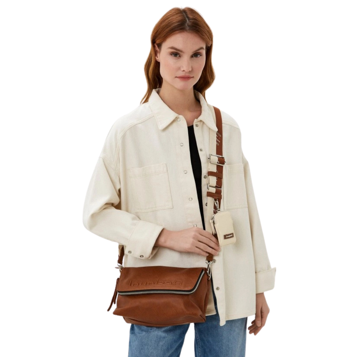 Desigual Bols_Embossed Half Venecia Logo-BRN - Brown