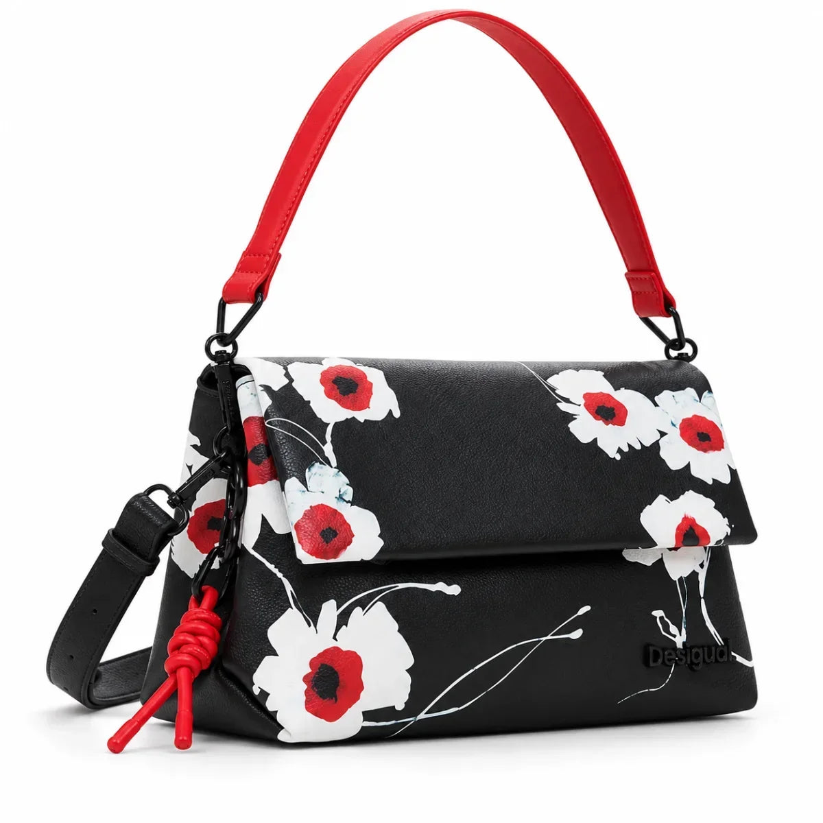 Desigual Ribbed Shoulder Bag Women - BLK - Black