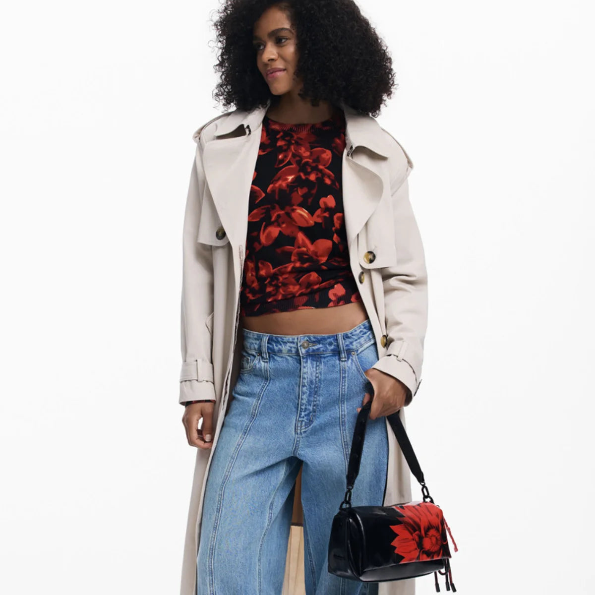 Desigual Flowerina Crossbody Bag Women - BLK - Black