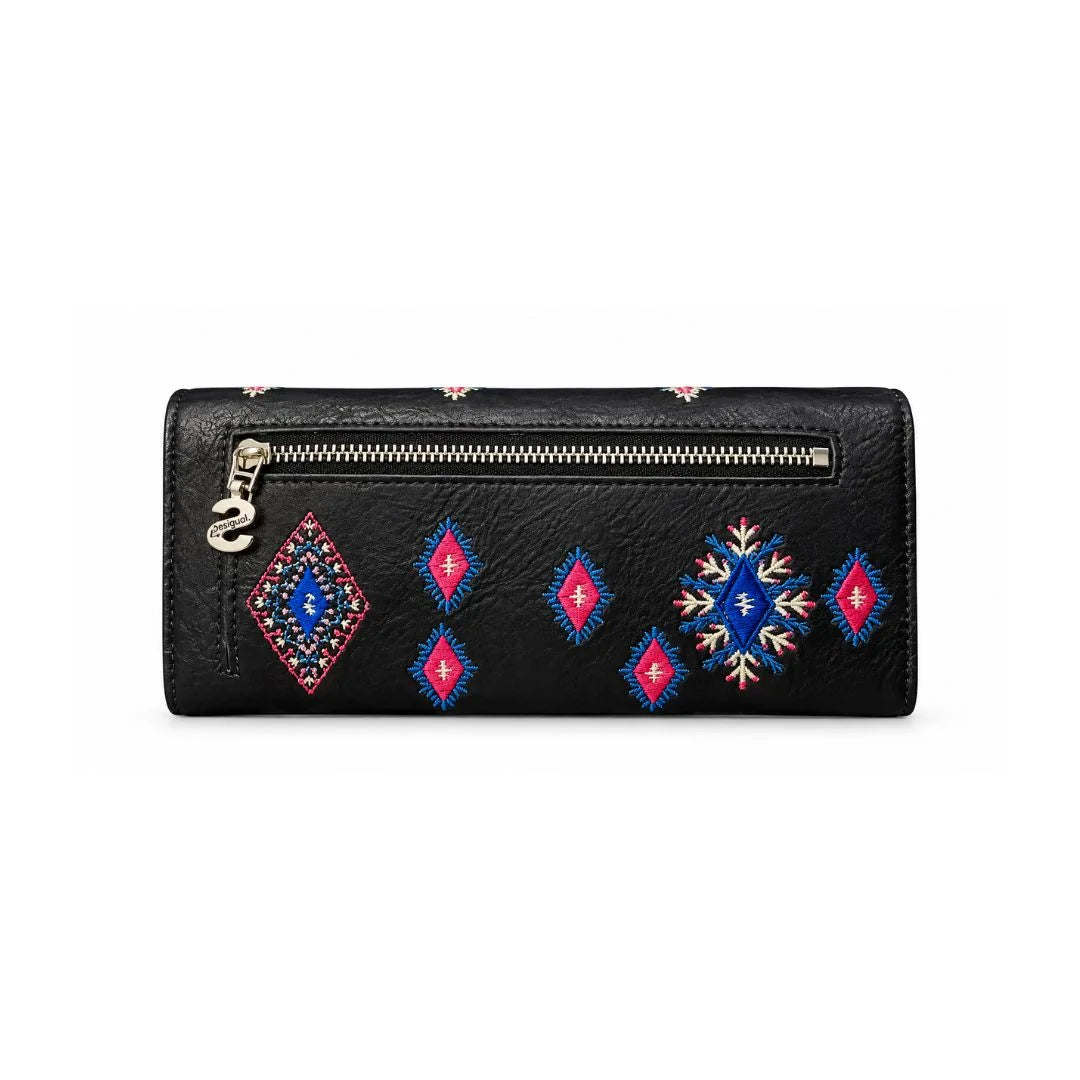 Desigual Long Coin Purse Mandalas Wallet Women - BLK - Black