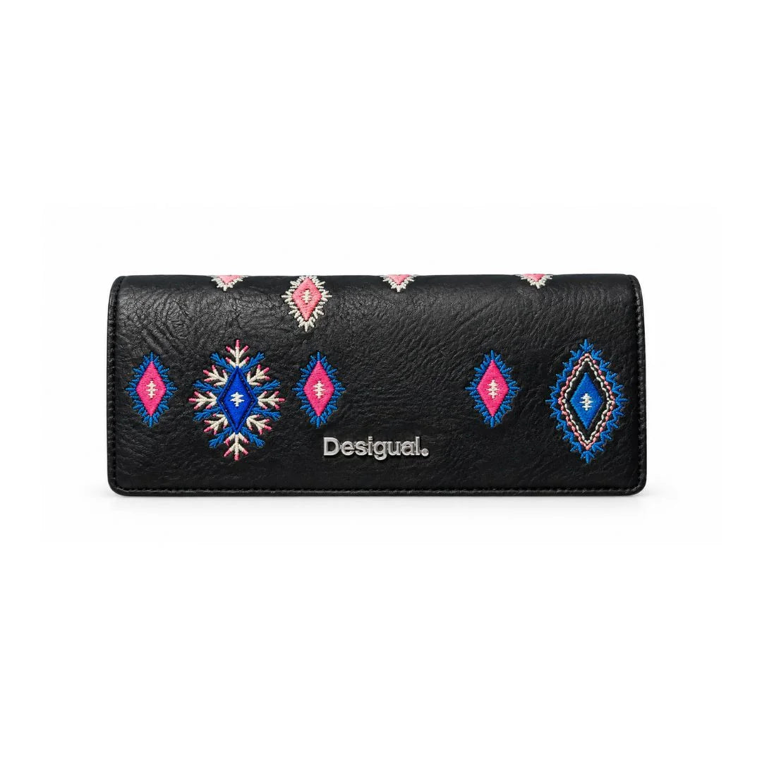 Desigual Long Coin Purse Mandalas Wallet Women - BLK - Black