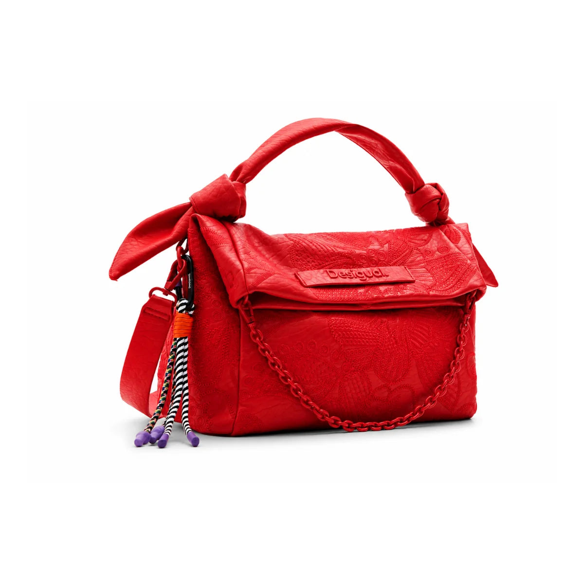 Desigual M embroidered floral shoulder bag - RED - Red